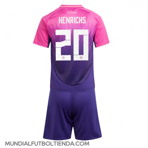 Camiseta Alemania Benjamin Henrichs #20 Segunda Equipación Replica Eurocopa 2024 para niños mangas cortas (+ Pantalones cortos)